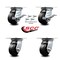 Service Caster 4 Inch Rubber on Steel Caster Set with Roller Bearing 4 Swivel Lock and 2 Brake SCC-35S420-RSR-SLB-BSL-2-BSL-2 - alternate 2
